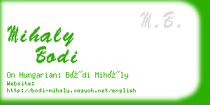 mihaly bodi business card